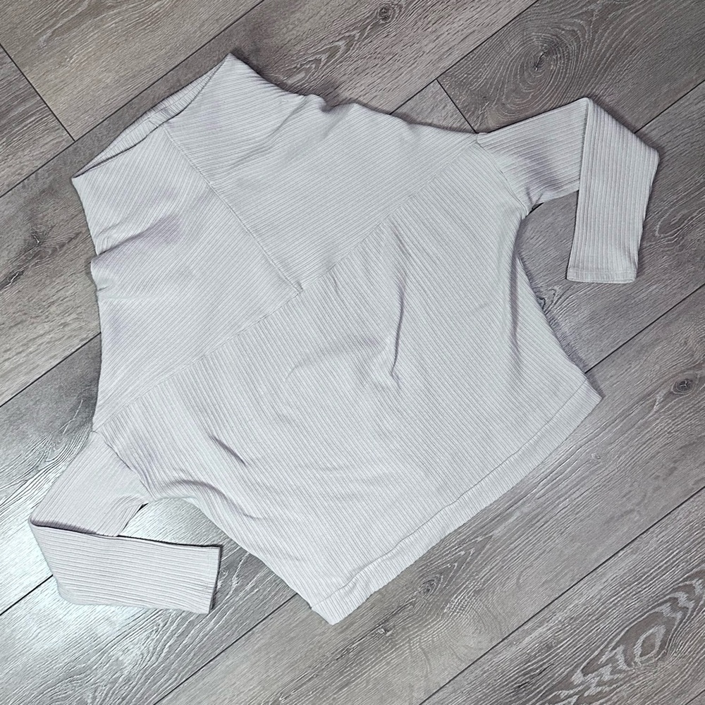 Free People Beach Ribbed Mock Neck Drop Shoulder Sweater - Picture 10 of 11